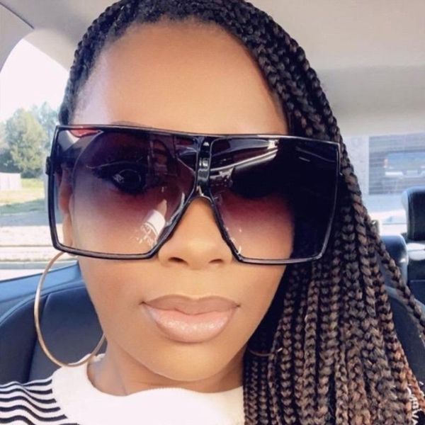 

vintage square large frame sunglasses for women 2020 brand designer sun glasses female men dark brown shades uv400