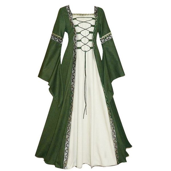 Compre Cosplay Dress Manga Comprida Vestido Medieval Gótica Retro Renascimento Vestidos Longos De Noite Amarrado Cintura Vestido Das Senhoras De Clothesg202, $190,46 | Pt.Dhgate.Com