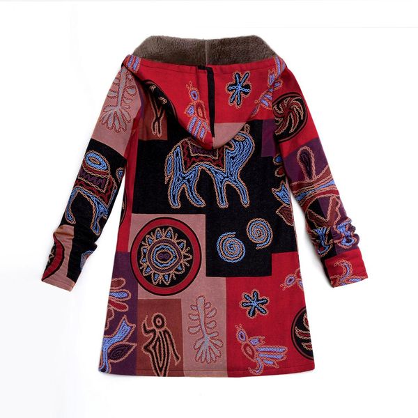 

women's hoodie ladies coat winter v neck casual fashion printed outdoor long sleeve jacket, Black;brown
