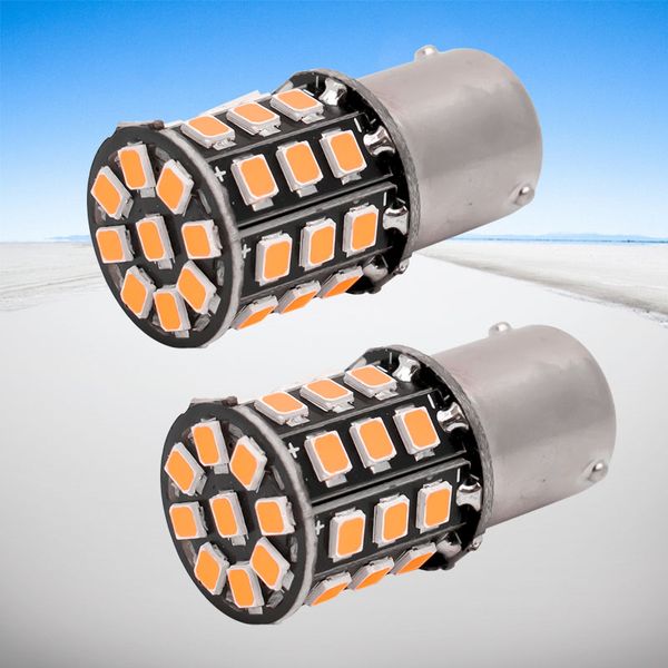 

2pcs bau15s 7507 py21w 1156py high power amber yellow 33 smd 2835 led bulb for front turn signal lights direction indicator lamp