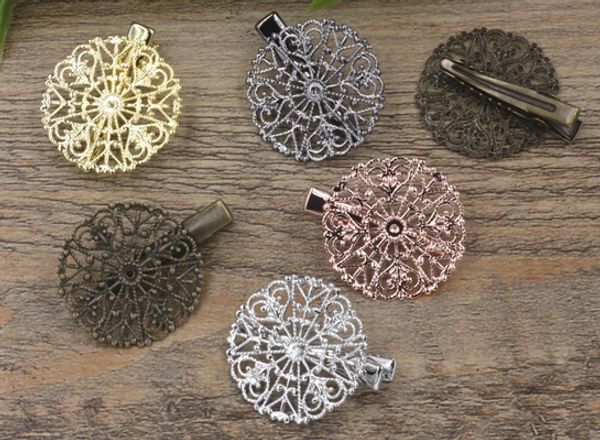 2019 31mm Rose Gold French Barrettes Snowflake Hair Pin Vintage