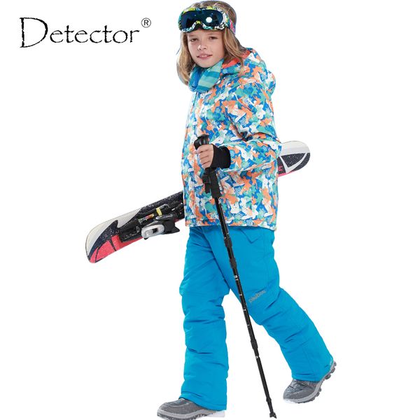 

2016 detector children winter clothing set windproof ski jackets+pant kids winter snow sets boys outdoor warm suit boys ski sets