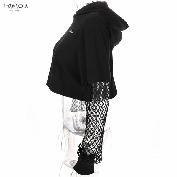 

2019 Crop Top Black Sweatshirt Long Sleeve Women Hoodies Hooded Streetwear Harajuku Hoodie Kpop Hoody Asho20240