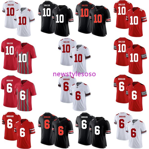 

2019 ncaa football ohio state buckeyes 10 райан шазьер 6 sam хаббард jerserys, Black;red