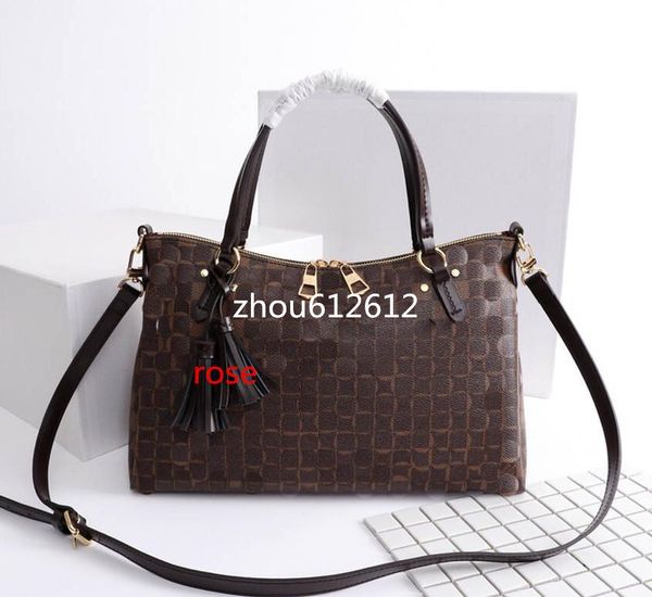 

новые oversizebags сумки на ремне n40022 damier azur лаймингтон zipper сумки кожа ручки кисточки уравновешивание 35 * 24 * 14cm клатчи вечер