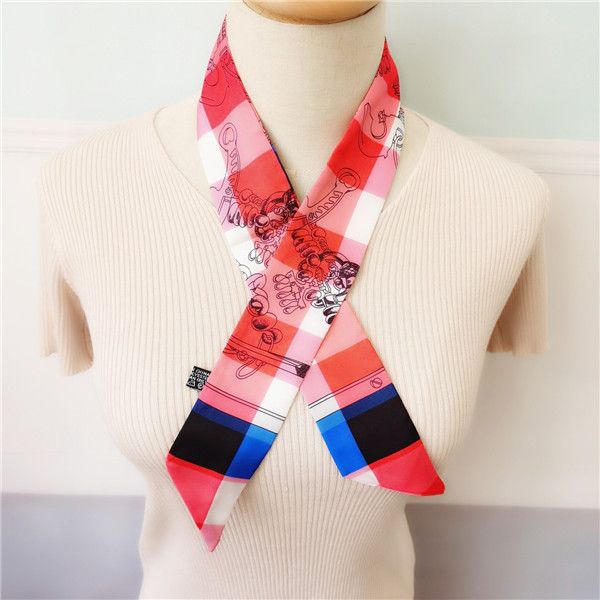 

wholesale silk scarf fashion men and women hair ribbon printed bow silk scarf fashion handbag decorative ribbon 90*5cm 5467