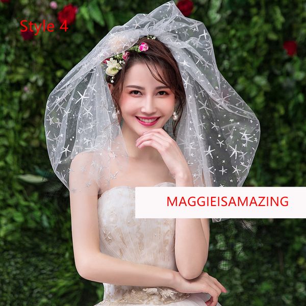 Maggieisamazing Four Layer Shoulder Length Short Veil For Bridal