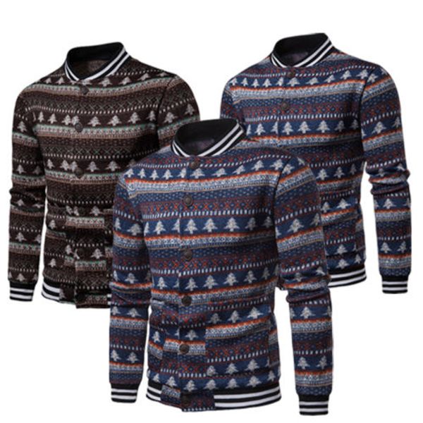 

christmas men's slim fit stand collar coat military jacket winter outwear