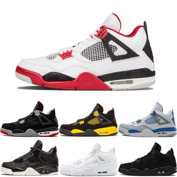 

4 4s basketball shoes men pure money royalty white cement raptors black cat bred fire red mens trainers sports athletic sneakers
