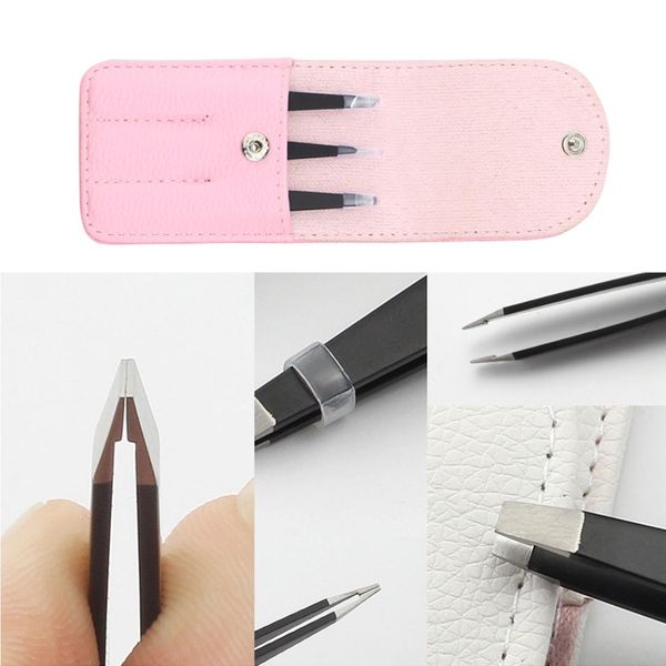 

new arrival flat/ oblique tip eyes tweezers for face hair removal /make up tools/stainless steel eyebrow clip 3pcs women/girls