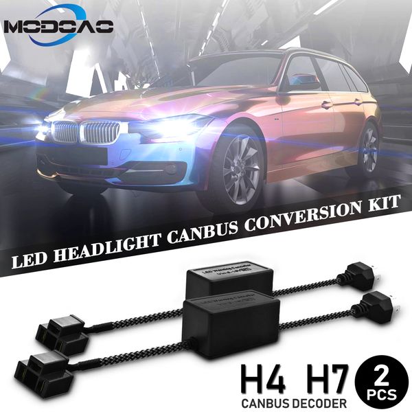 

2pcs canbus decoder h4 h7 car headlight decoder canceller led hid bulb fog light drl ic warning canceller no error capacitor