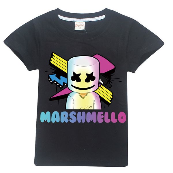 

Мультфильм Маска Dj Marshmello Дети 100% хлопок Футболки Одежда Для Новорожденных Девоче