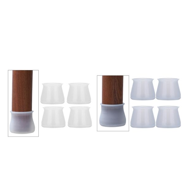 

8pcs non-slip round square chair leg cups silicone counter stool feet covers