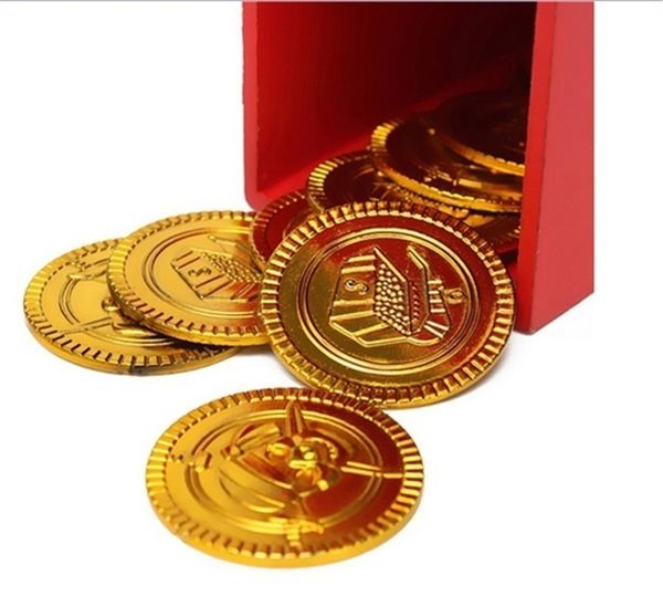 

50/100pcs gold coins pirate treasure game halloween play money pirate party toy props kid party christmas decoration supplies 6z