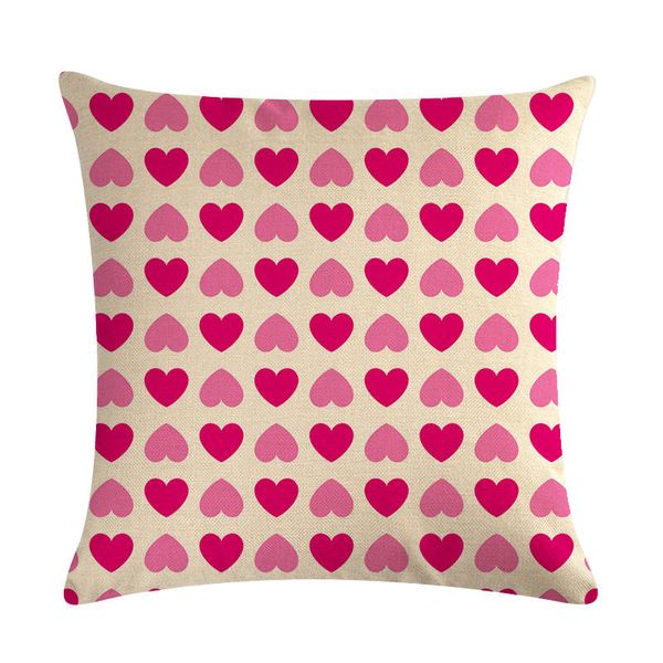 

heart print linen pillowcases pink cushion cover pillow case in decorative home bedding kussenhoes 45x45cm throw pillow cover