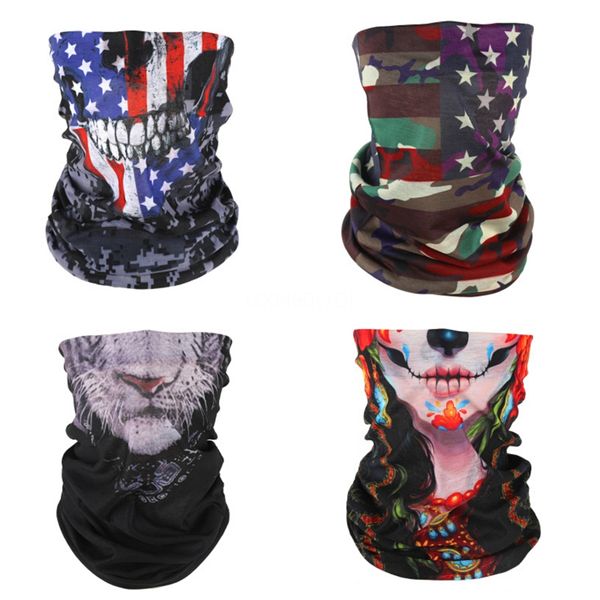 

outdoor seamless magic skull skull scarf face mask skull scarf cycling riding masks warm neckerchief outdoor facial party masks#669, Blue;black