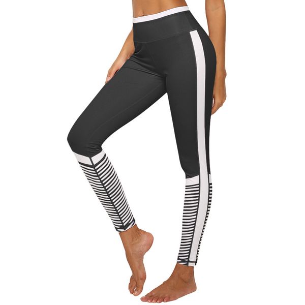 

yoga outfits striped quick dry gym legging women push up sport leggings solid fitness pants female work out wear, White;red