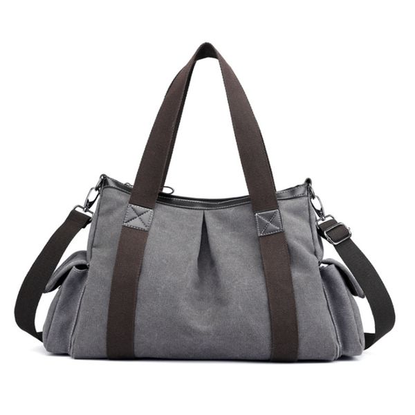 

kvky canvas bag vintage women handbags canvas shoulder bags solid multi-pocket ladies messenger bag casual totes bolsas feminina