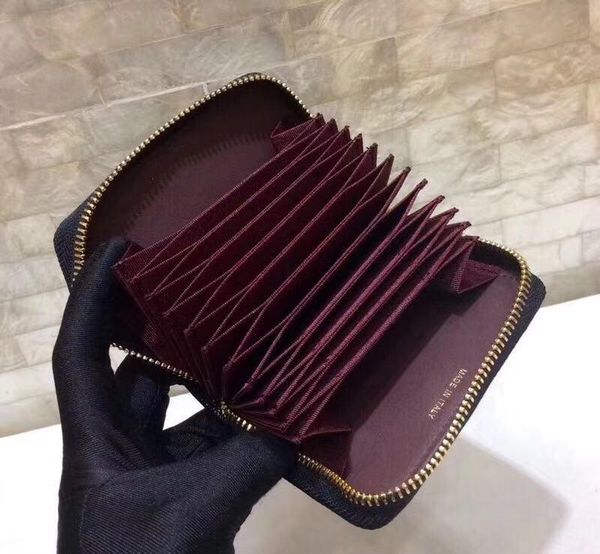 

classic ladies card holder french big designer credit card bag high-end quality leather to create zip coin purse fashion casual style, Brown;gray