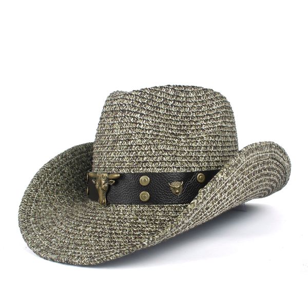 

2019 женщин hollow western cowboy hat lady summer стро bohemian кисточка сомбреро hombre бич пастушка джаз вс h размер 57-59cm, Blue;gray