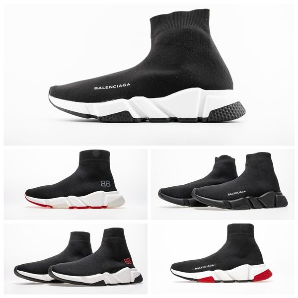 

t23 2019 new paris speed trainers knit sock shoe original luxury designer mens womens sneakers high casual shoes 36-46