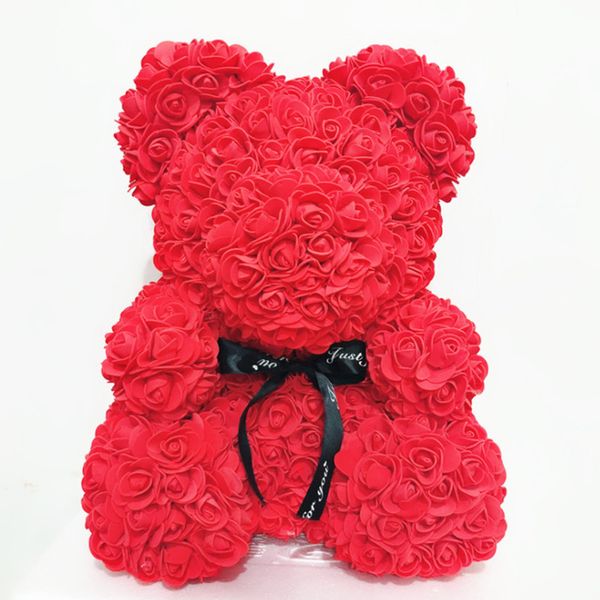 

25cm foam bear of roses bear rose flower artificial new year gifts for women valentines gift