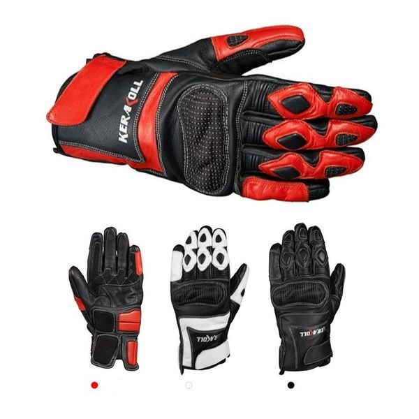 

2019 new leather motorcycle gloves men's four seasons motorbike riding glove anti-fall protection racing knight's gloves 3 color, Black