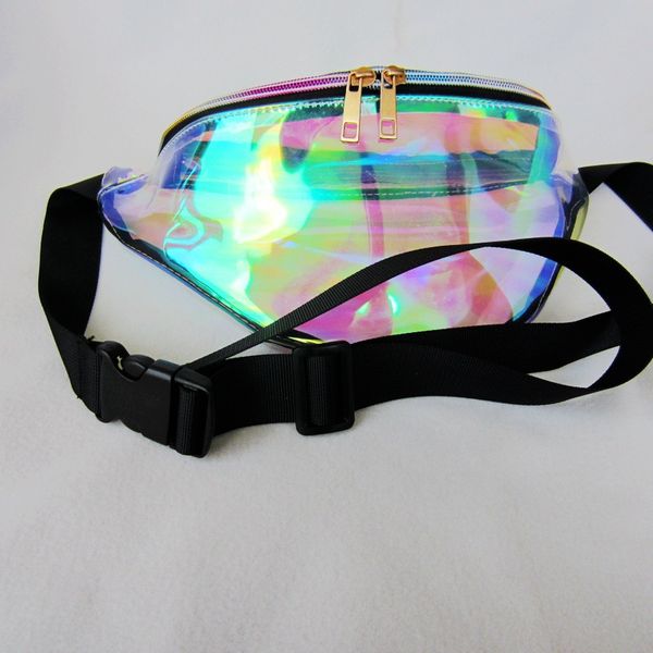 

2020 new women's symphony laser waist bag reflective trend crossbody chest bag fashion outdoor sports transparent pvc handbag