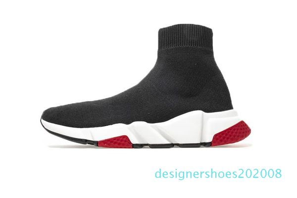 

2019 designer sneakers speed trainer runner black red triple black fashion flat socks boots casual shoes size 36-47t16 d08