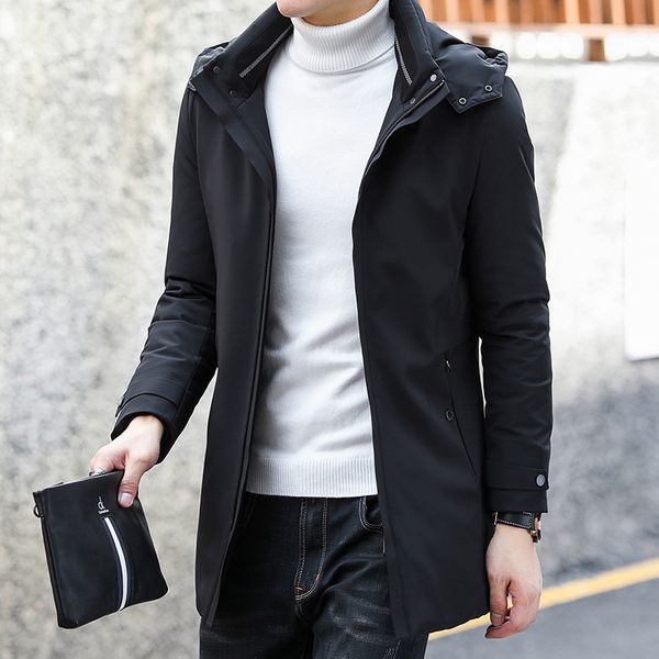 

winter new men's casual long sleeve down jacket youth with hat trend warm down yxt-zg-9715, Black