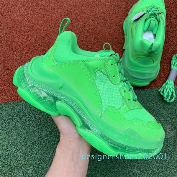 

2019 men women fashion designer casual shoe sneakers cushion triple s 3.0 combination nitrogen outsole crystal bottom dad casual snean1 d01, Black