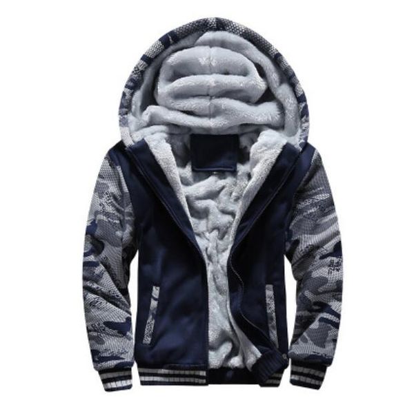 

men's jacket hooded coat plush lining winter jacket coat long-sleeved sports zipper hoodies men clothing thickened sweatshirts