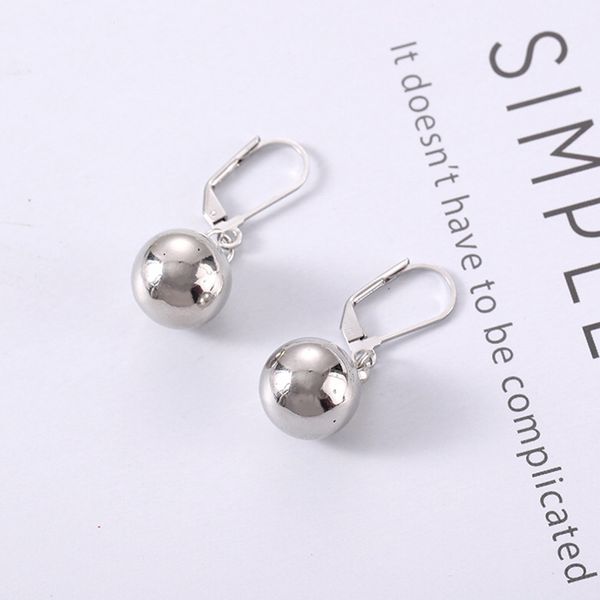 

charm wtltc minimalist sliver color metal ball hoop earrings for women small round huggie bead everyday jewelry, Golden