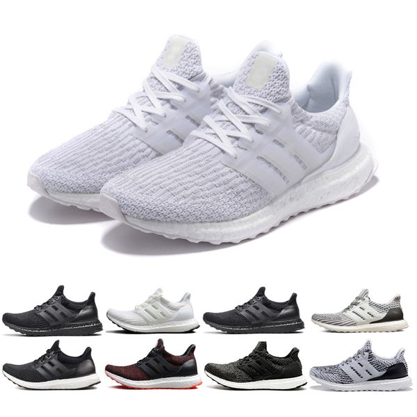 

ultra boost 3.0 4.0 running shoes mens womens be ture triple black and white primeknit oreo ultraboost sport sneakers us5-11