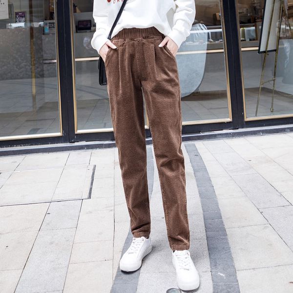 

plus size 5xl 6xl corduroy high waist harem pants autumn winter pants women casual long trousers women corduroy sweatpants c6011, Black;white