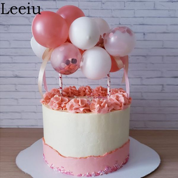 

other festive & party supplies leeiu confetti balloon cake ers wedding birthday decorations baby shower rose gold ballons flags