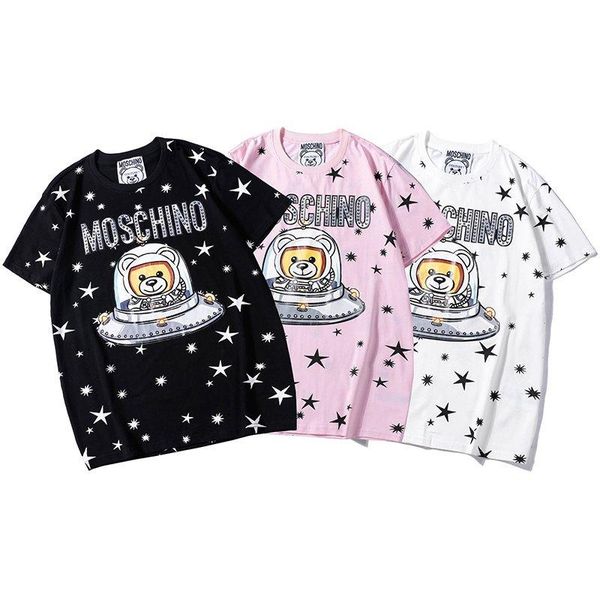 

20ss luxury men women t-shirt bear print letter streetwear t shirts hip hop kanye men clothes cotton tee ylf838, White