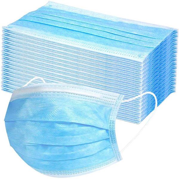 

in stock disposable masks 10/50pcs mouth mask 3-ply anti-dust nonwoven elastic earloop salon mouth face masks
