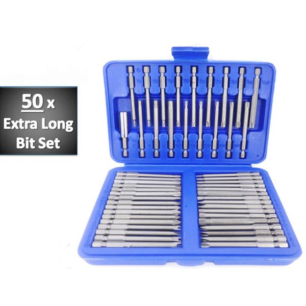 

1 компл. didihou hi-spec 50 шт. 75 мм удлиненный reach бит набор безопасности отвертки бит torx звезда шестигранный сплайн инструменты