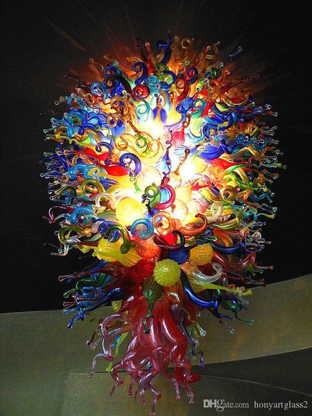 

fantastic large colorful lamps led pendant lamps european style hanging hand blown chandelier lighting ground floor decor chandeliers