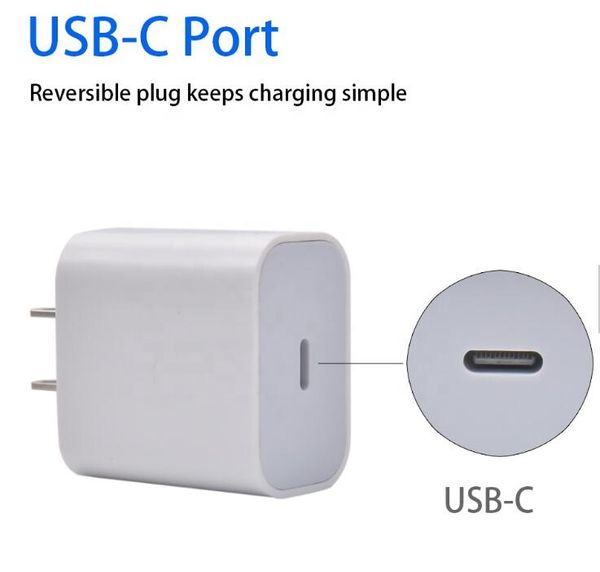 

eu us 18w fast charge pd charger usb-c cable for iphone 11 pro max series usb type c power adapter