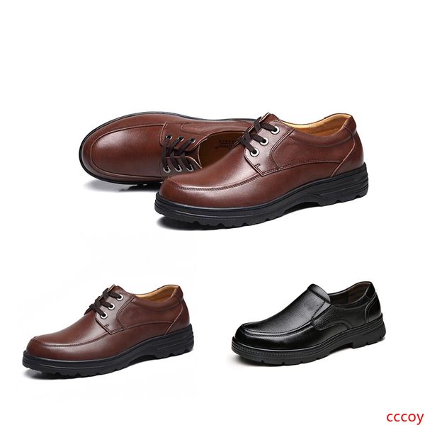 

2019 mens shoes men business dress up leather shoes triple black grey winter plus velvet korean casual shoe