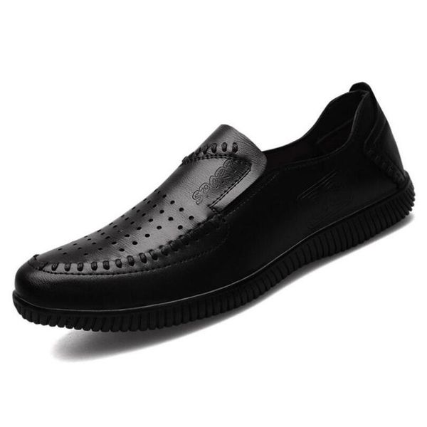 

men shoes 2020 spring loafers genuine leather shoes men male casual driving summer wedding zapatos de hombre, Black