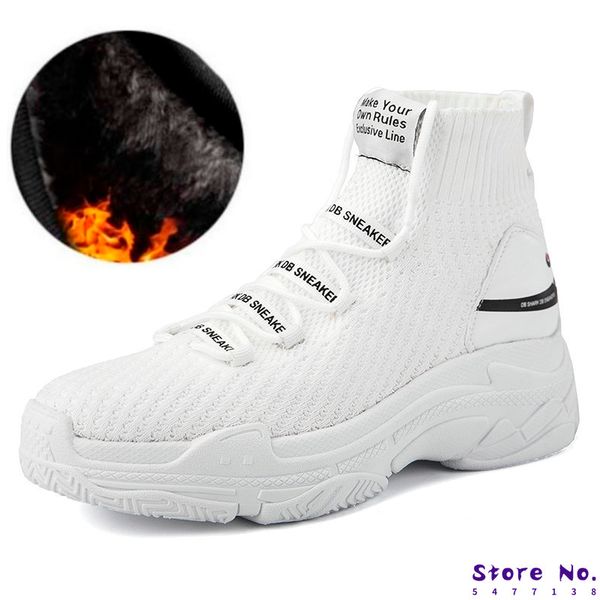

sneakers 2019 new autumn winter casual snow boots men ankle boots flat slip-on resistant fashion man winter shoes big size 35-48, Black