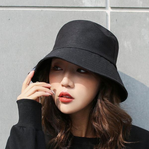 

women solid bucket hat linen cotton spring autumn panama bucket cap women hat, Blue;gray