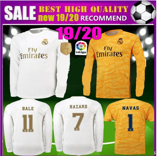 

19 20 new real madrid long leeve occer jer ey 2019 2020 modric i co ramo a en io kroo bale hazard jer ey goalkeeper nava football hirt