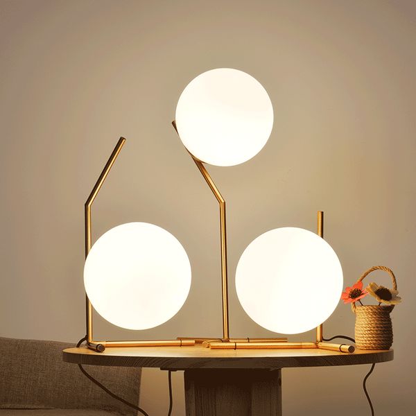 

modern glass ball table lamps nordic led bedside lamp glass ball standing desk light for bedroom living room fixtures