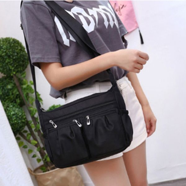 

women fashion shoulder bag oxford textile handbags nylon large pocket casual shoulder diagonal cross-body bag 2020