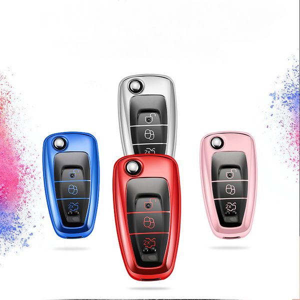 

colorful new soft tpu car key case full cover for ranger c-max s-max focus galaxy mondeo transit tourneo custom accessories