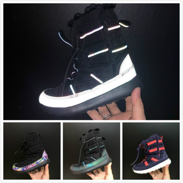 

высокого качество дизайнера пинк зимний детских сапоги плюс бархатного теплый высокого верхнего младенец мальчики девочки снег ботинки младе, Black;grey